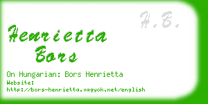 henrietta bors business card